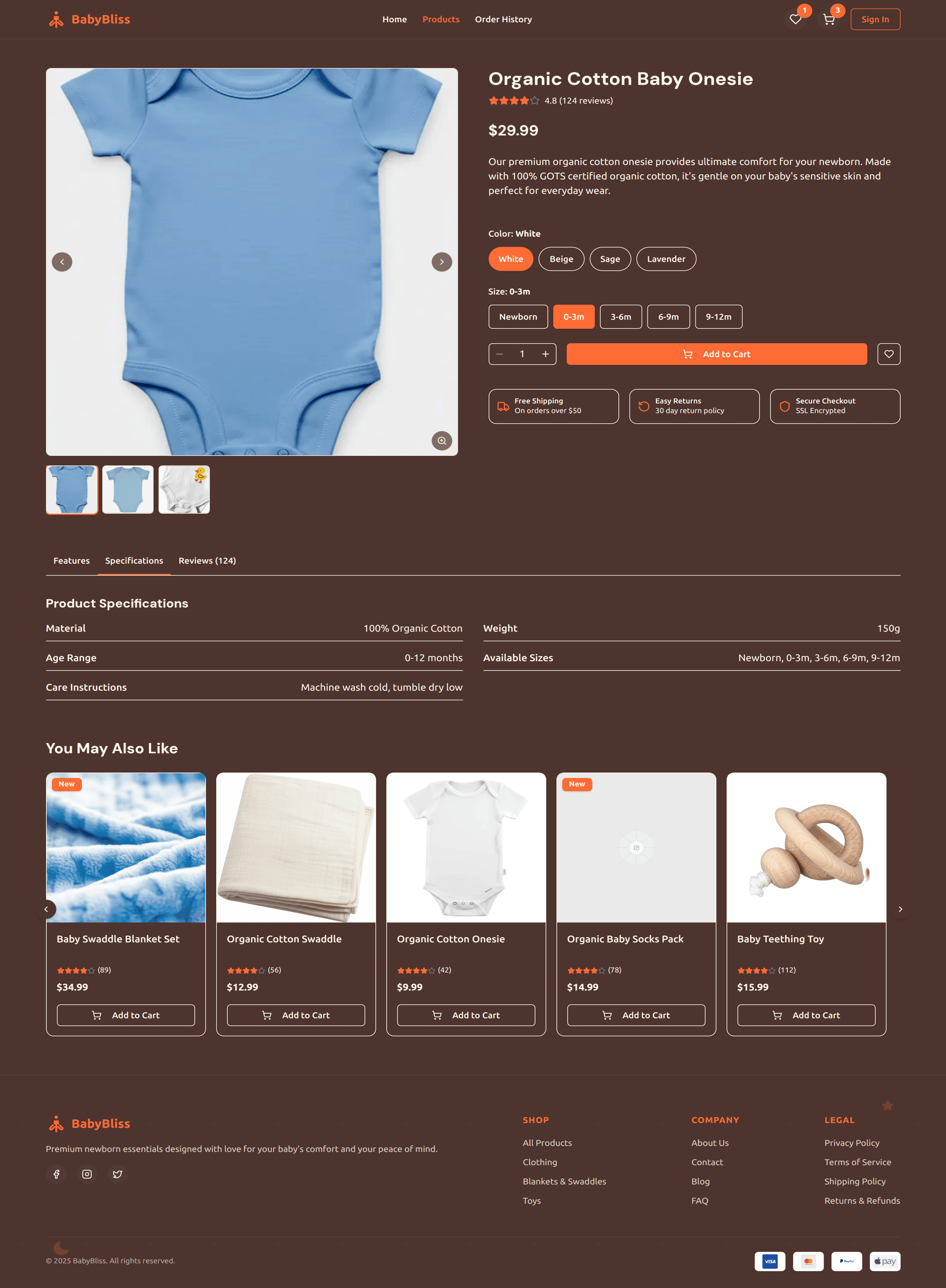 BabyBliss - an ecommerce site for Newborn Baby Items screenshot 2