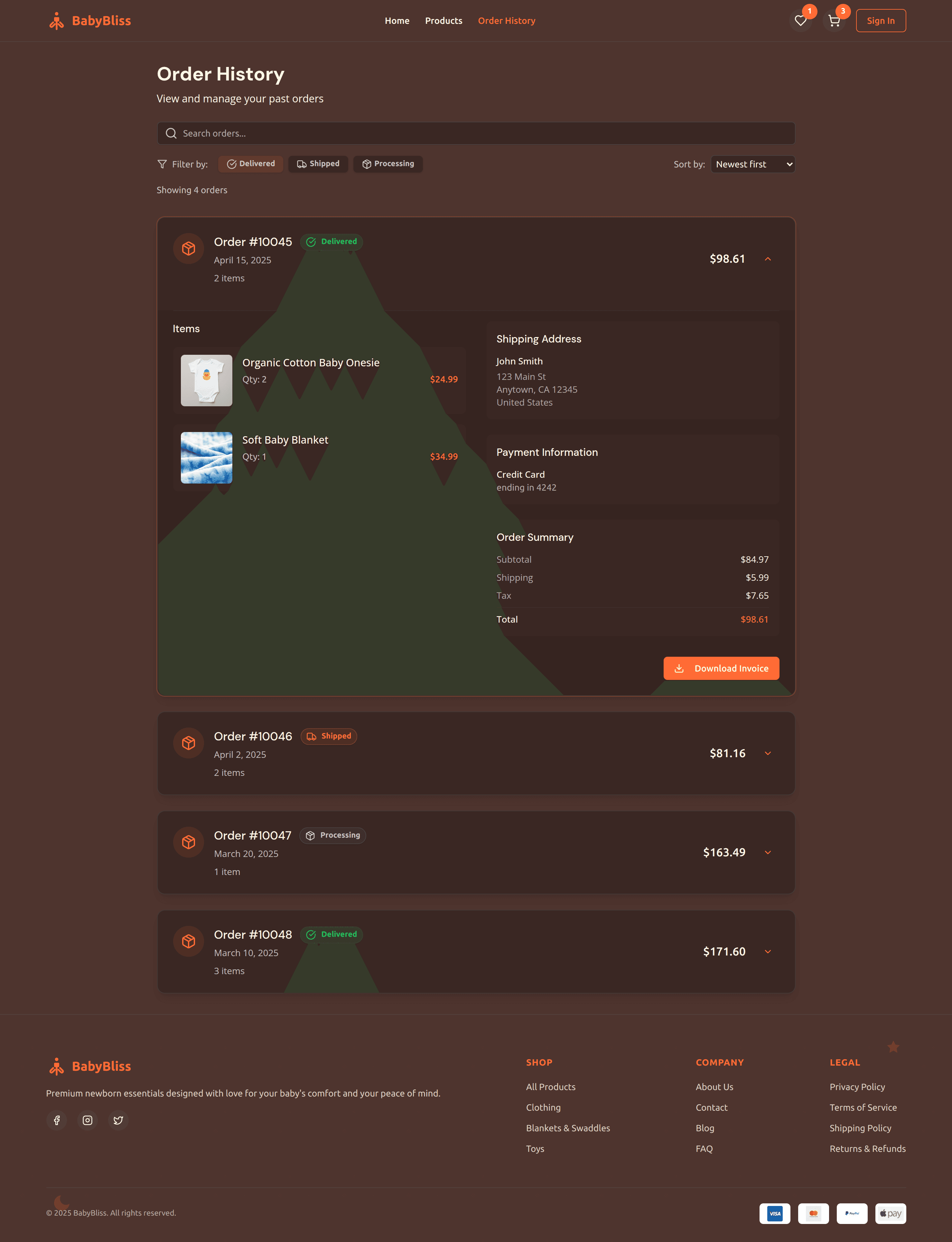 BabyBliss - an ecommerce site for Newborn Baby Items screenshot 3