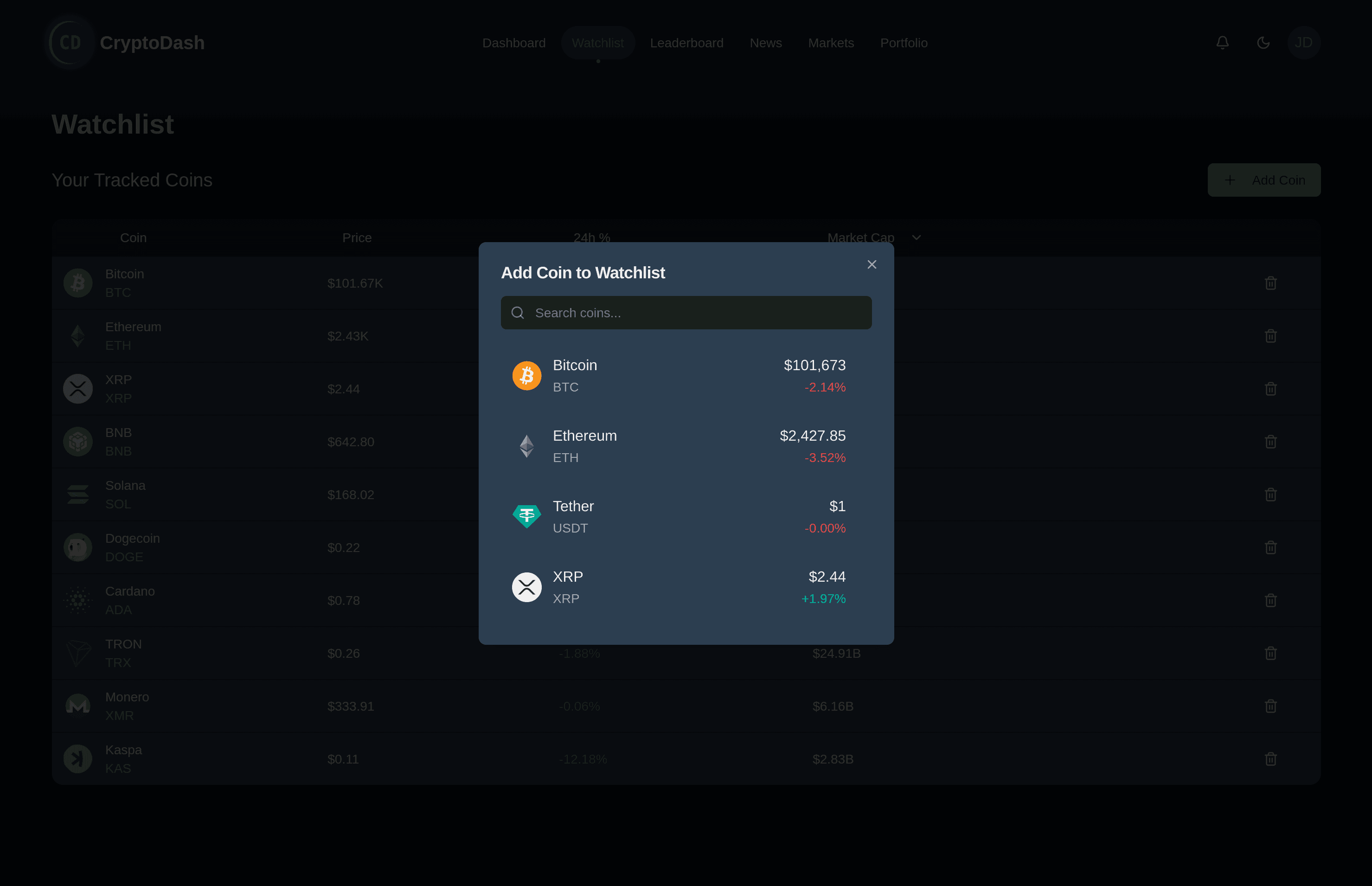 CryptoDash - a Cryptocurrency Monitoring Platform screenshot 4