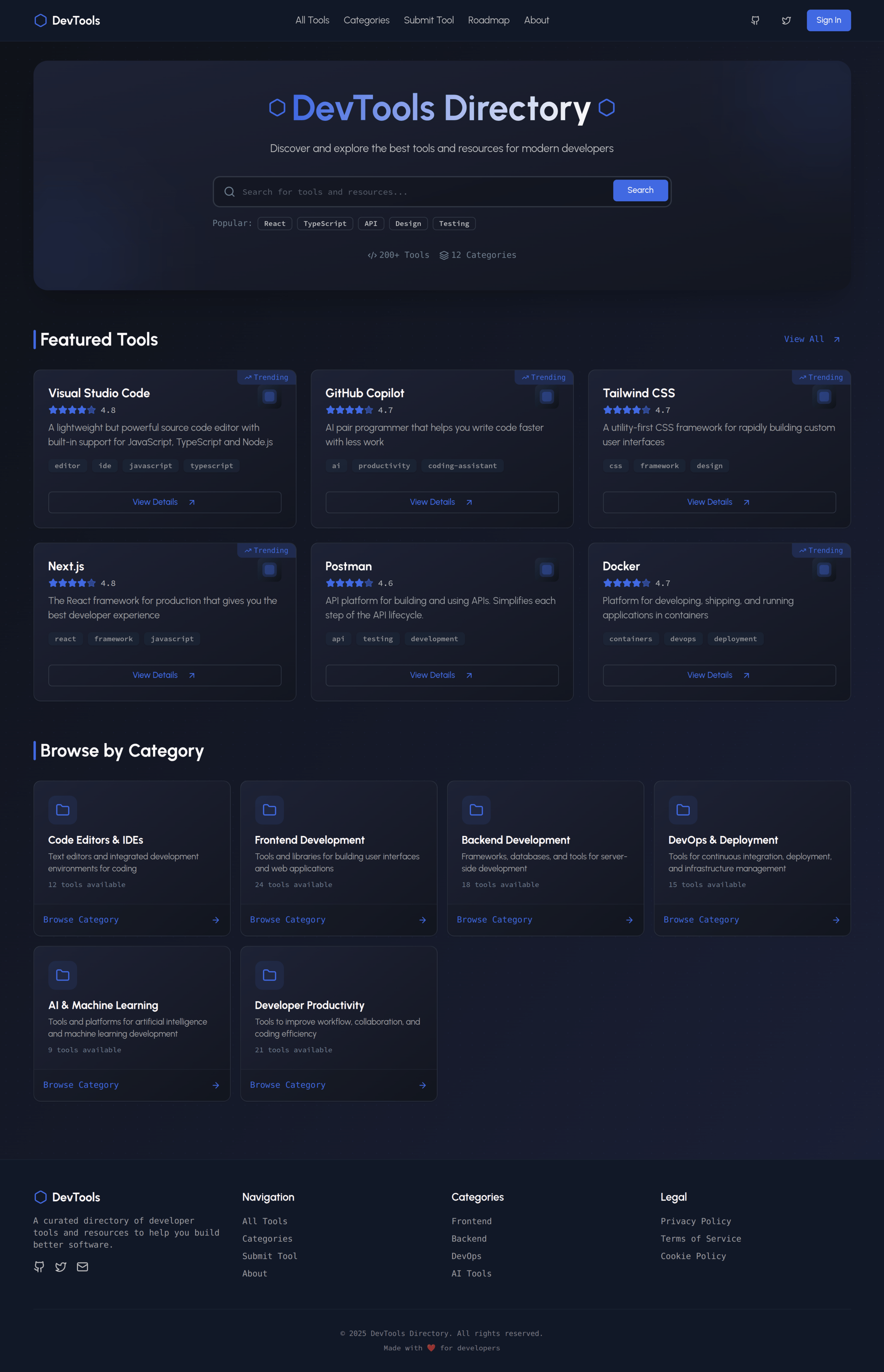 DevTools - a Directory for Developer tools screenshot 1